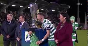 Shamrock Rovers and Josh Bradley lift the league trophy