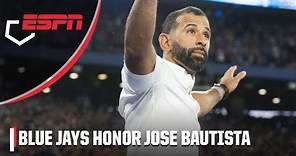 Jose Bautista gets emotional while being honored by Blue Jays | MLB on ESPN