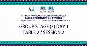 LIVE! | T2 | Group Stage Day 1 | ITTF Men's and Women's World Cup Macao 2024 | Session 2 (WS)