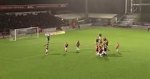 Bizarre moment as Barnet's Andy Yiadom kicks away a Northampton Town free kick