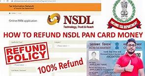 How To Refund NSDL PAN Money When Application Is Error | PAN Application Money Refund Kaise hoga
