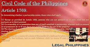 Civil Code of the Philippines, Article 1769