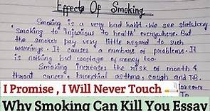 Effects Of Smoking Essay In English | Smoking Kills Paragraph Disadvantages Of Smoking Essay For All