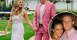 Meghan Markle’s ex-husband Trevor Engelson and his fiancée, 31, are seen having fun with their guests ahead o