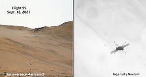 Two Views of a High-Altitude Flight for Ingenuity Mars Helicopter