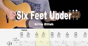 Six Feet Under(Billie Eilish) | Fingerstyle Guitar Tutorial TAB & Chords & Lyrics