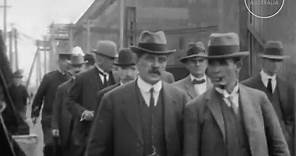 Prime Minister Billy Hughes visits BHP Steelworks, 1917