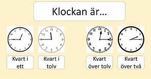 Learn how to say the time in Swedish/Klockan på svenska
