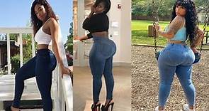 Beautiful and curvy black women in jeans