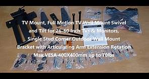 TV Mount, Full Motion TV Wall Mount Swivel