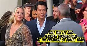 Will Yun Lee with Jennifer Birmingham at the premiere of Bullet Train