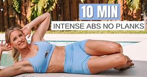 10 MIN INTENSE ABS - NO PLANKS (no equipment at home workout) | Rebecca Louise