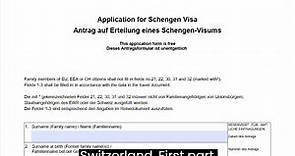 Fill the Switzerland (Schengen) visa application - with subtitles
