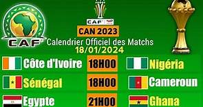 Can 2023 Calendrier OFFICIEL des Matchs