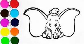 Como Dibujar y Colorear Dumbo - Dibujos Para Niños - Coloring Pages - Learn Colors / FunKeep