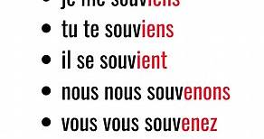 Conjugaison du verbe se souvenir au présent de l'indicatif #français #frances #auladefrancês