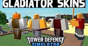 All Gladiator Skins Showcase | Tower Defense Simulator