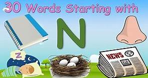 30 Words Starting with Letter N || Letter N words || Words that starts with N