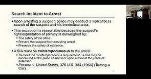 Criminal Law I - Warrantless Searches