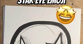 How to draw the star eye emoji 🤩🤩🤩 #shorts