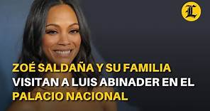 Zoé Saldaña y su familia visitan a Luis Abinader en el Palacio Nacional