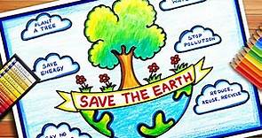 Earth Day Drawing | Earth Day Poster | Save Earth Save Environment Poster | Save Earth Drawing