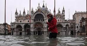 Venice's St Mark's Square turned into swimming pool as floodwater takes over city