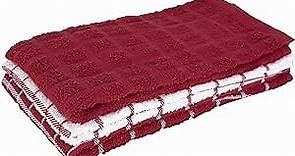 Ritz Premium Kitchen Towel Highly Absorbent, Super Soft, Long-Lasting, 100% Cotton Terry Dish Towels, Hand Towels, Tea Towels, Bar Towels, 3-Pack, 25"x15", Paprika Red