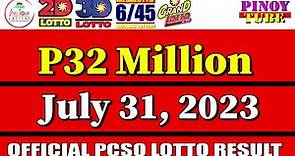 Lotto result 9pm July 31 2023