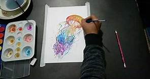 Easy Watercolor Painting idea for Beginners - Learn to Paint a Jellyfish