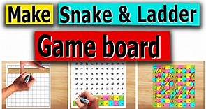 🐍 🪜 Draw Snake and Ladder Board Game with Tokens and Dice : Snake and Ladder