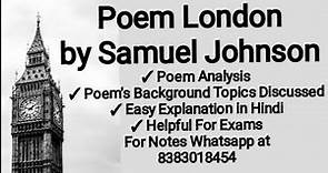 London by Samuel Johnson Full Poem Analysis with Background and Scenes and Setting of The Poem