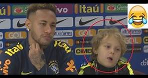 Neymar's Son Joins him at Press Conference😂😂