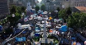 Multitudinaria movilización en el Día de la Militancia desde el dron de Télam