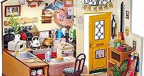 Rowood Miniature House Kit,DIY Miniature Dollhouse Kit for Adults,Model Kits for Adults to Build with LED,Birthday for Teens(Homey Kitchen)