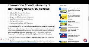 University of Canterbury Scholarships 2023