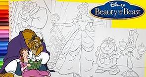 Disney Beauty and the Beast - Princess Belle, Lumiere and Cogsworth Coloring pages for kids