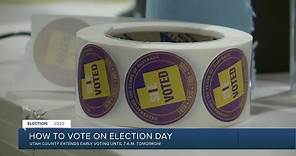 Utah County extends early voting all night; Here's how to vote on Election Day