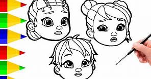 🔴🔴 How to draw and coloring Baby Alive? 👶 faces drawings Dolls Lulu - Tilly - Teo ✨