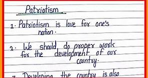 essay on patriotism in english/10 lines on patriotism in english