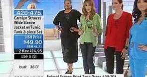 Carolyn Strauss Wide Sleeve Jacket with Tunic Tank 2 piece Set at HSN com