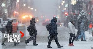 Messy winter snow storm, rain knocks out power and closes schools across Quebec