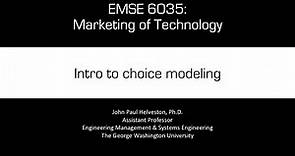 Introduction to choice modeling
