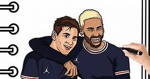 Como Dibujar a Messi y Neymar Jr Paso a Paso | Mapi Art TV