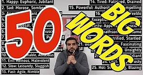 50 Ambitious (BIG) Words In One Video- Never Worry About Vocabulary Again!