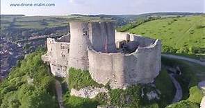 Donjon et château Gaillard des Andelys filmé par un drone