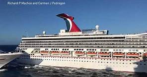 Two Carnival cruise ships collide at a dock in Cozumel