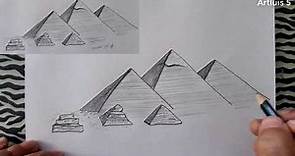 Como dibujar las PIRADIMES DE EGIPTO | How to draw the PYRAMIDS OF EGYPT