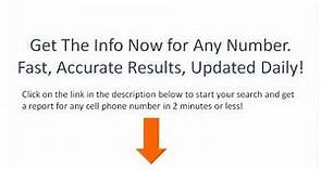Reverse Phone Lookup, Reverse Cell Phone Lookup, How To in 2 Mins!
