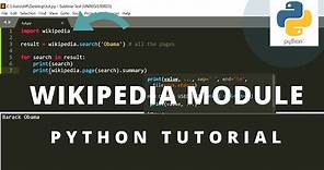 Python Wikipedia Module tutorial